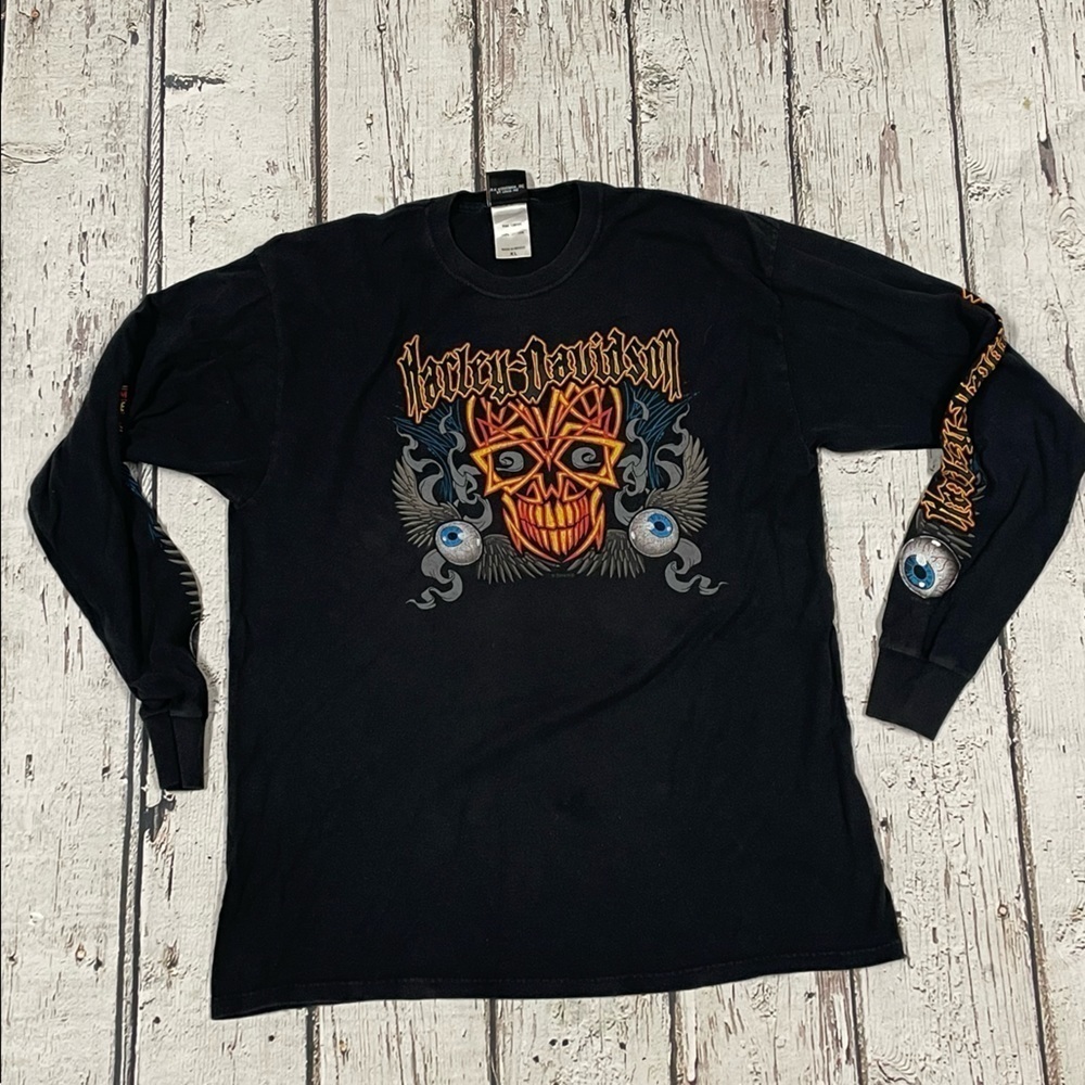 Harley - Davidson Motorcycles Wichita Kansas Long Sleeve Crewneck Tee tshirt